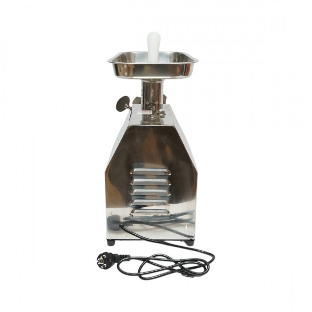 Masina de tocat carne electrica inox 1600W, 220V, capacitate 150 kg/h, adaptor carnati, 1 sita si 1 cutit incluse 380x210x415mm