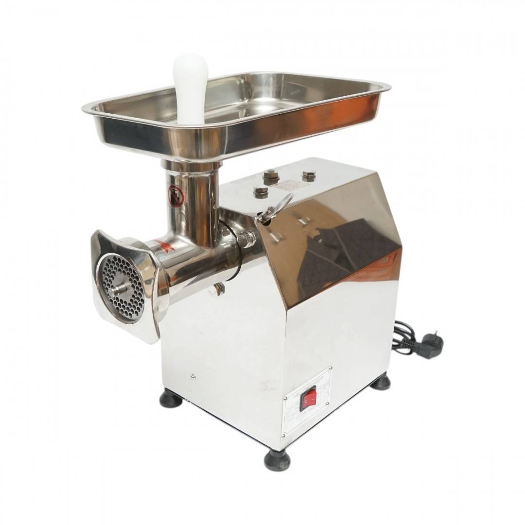 Masina de tocat carne electrica inox 2000W, 220V, capacitate 250 kg/h, adaptor carnati, 1 sita si 1 cutit incluse 410x240x450mm