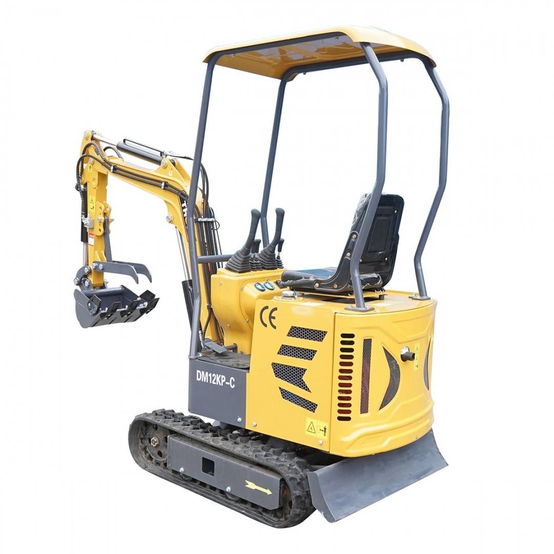 Mini excavator 1T cu semicabina, motor diesel 9.5CP (7KW), adancime sapare 1764mm, capacitate ridicare 350Kg, 3 cupe incluse 185/190/355mm THOR