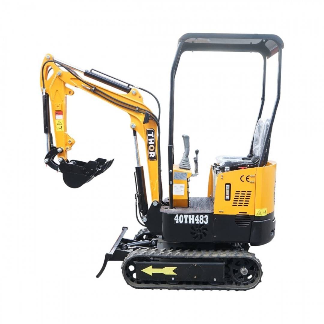 Mini excavator 1T cu semicabina, motor diesel 9.5CP, adancime sapare 1750mm, capacitate ridicare 350kg, latime cupa 380mm THOR