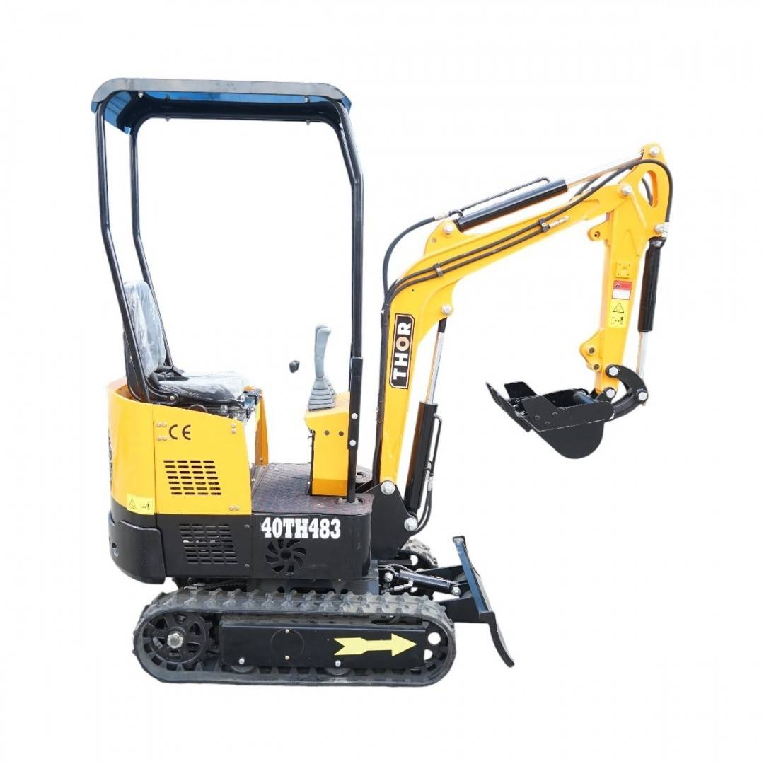 Mini excavator 1T cu semicabina, motor diesel 9.5CP, adancime sapare 1750mm, capacitate ridicare 350kg, latime cupa 380mm THOR