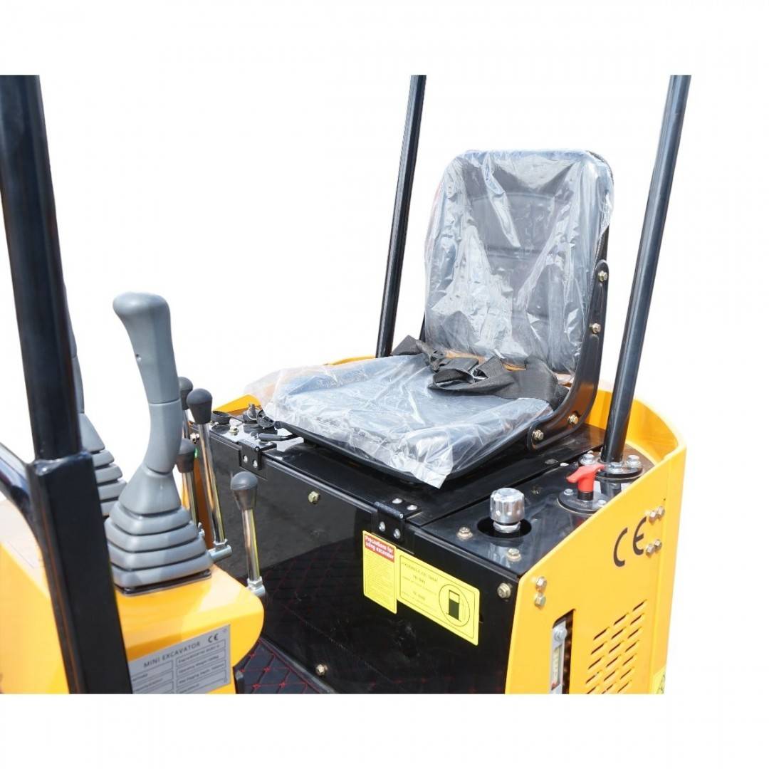 Mini excavator 1T cu semicabina, motor diesel 9.5CP, adancime sapare 1750mm, capacitate ridicare 350kg, latime cupa 380mm THOR