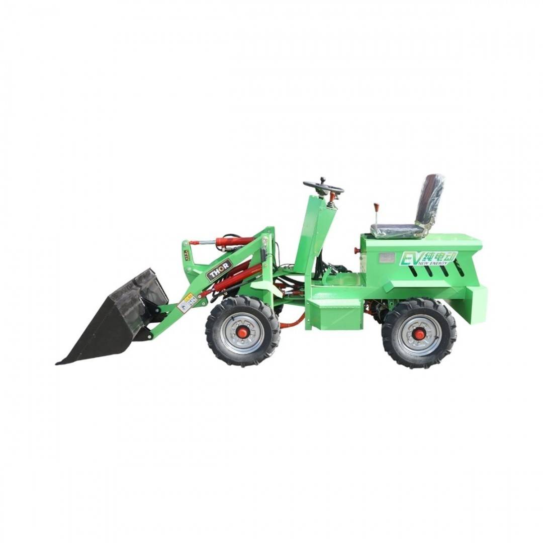 Mini incarcator frontal electric 700kg 4x4, 2 motoare 2200W brushless, baterie 60V/70Ah, capacitate ridicare 400kg, latime cupa 1000mm THOR