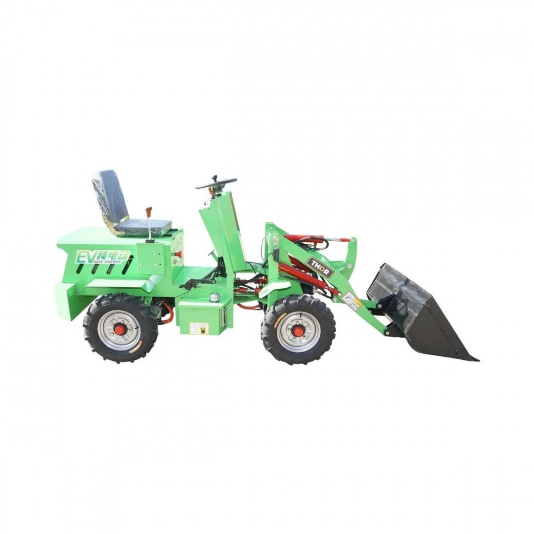 Mini incarcator frontal electric 700kg 4x4, 2 motoare 2200W brushless, baterie 60V/70Ah, capacitate ridicare 400kg, latime cupa 1000mm THOR