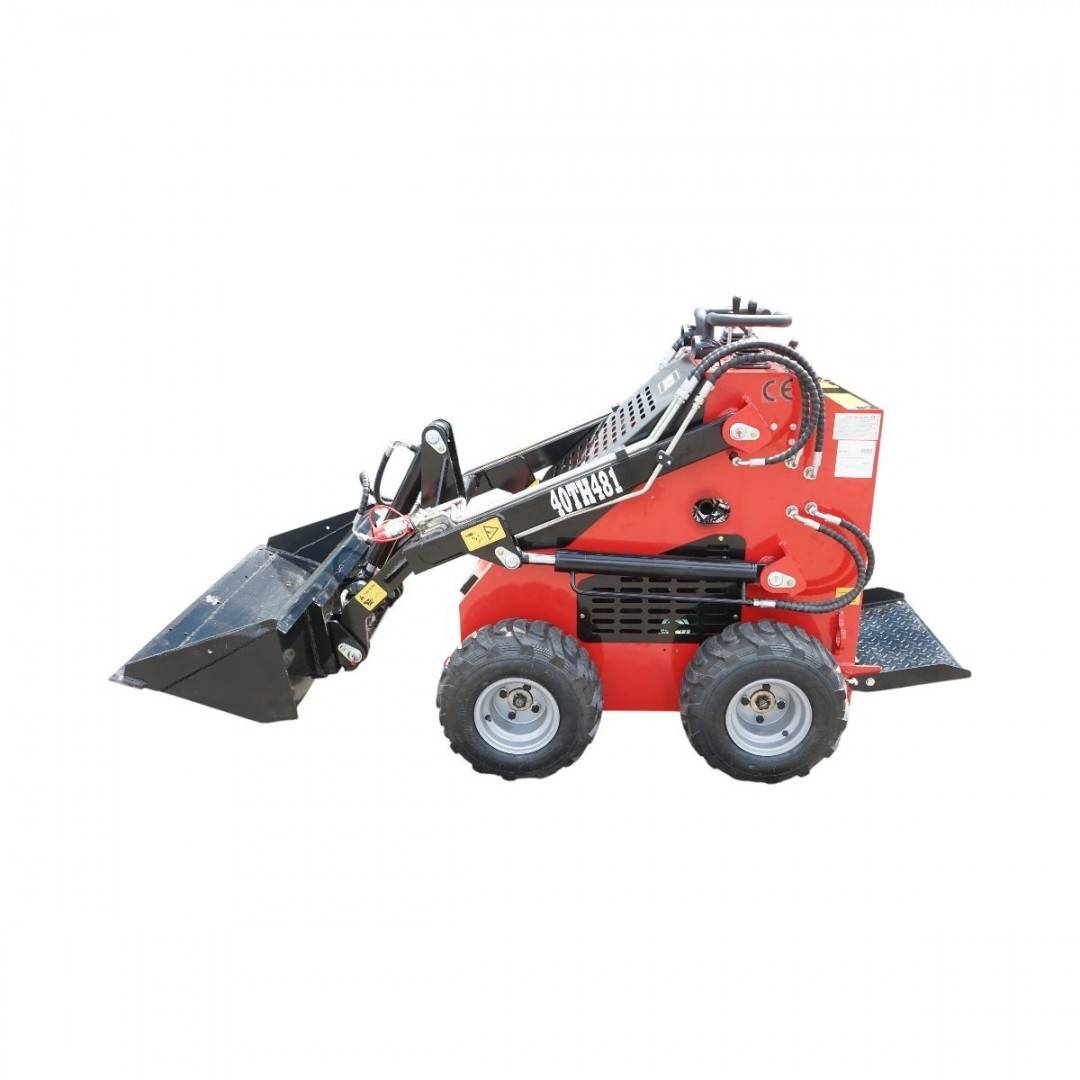 Mini incarcator frontal pe roti, motor benzina 23CP, 739cc, capacitate ridicare 350kg, volum cupa 0.15m3 THOR