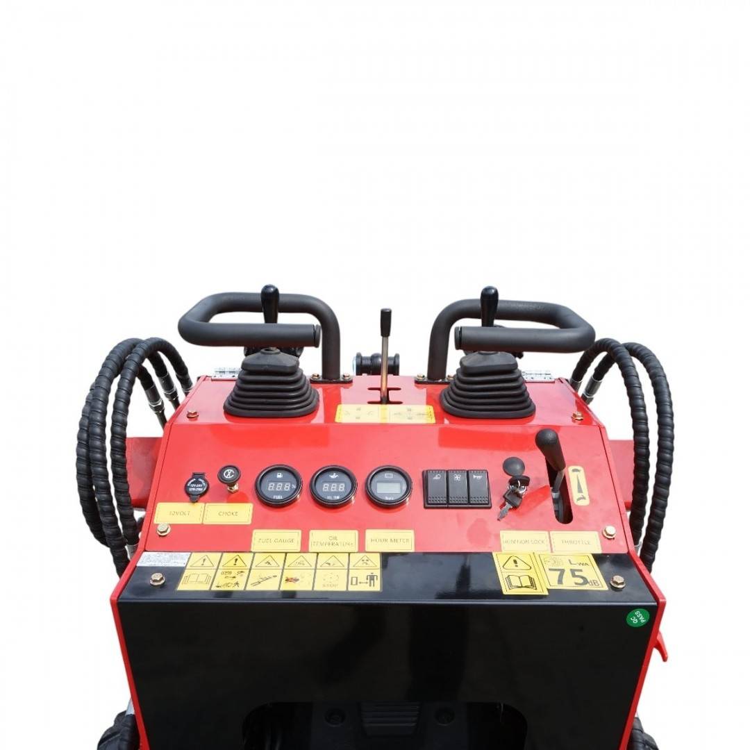 Mini incarcator frontal pe roti, motor benzina 23CP, 739cc, capacitate ridicare 350kg, volum cupa 0.15m3 THOR
