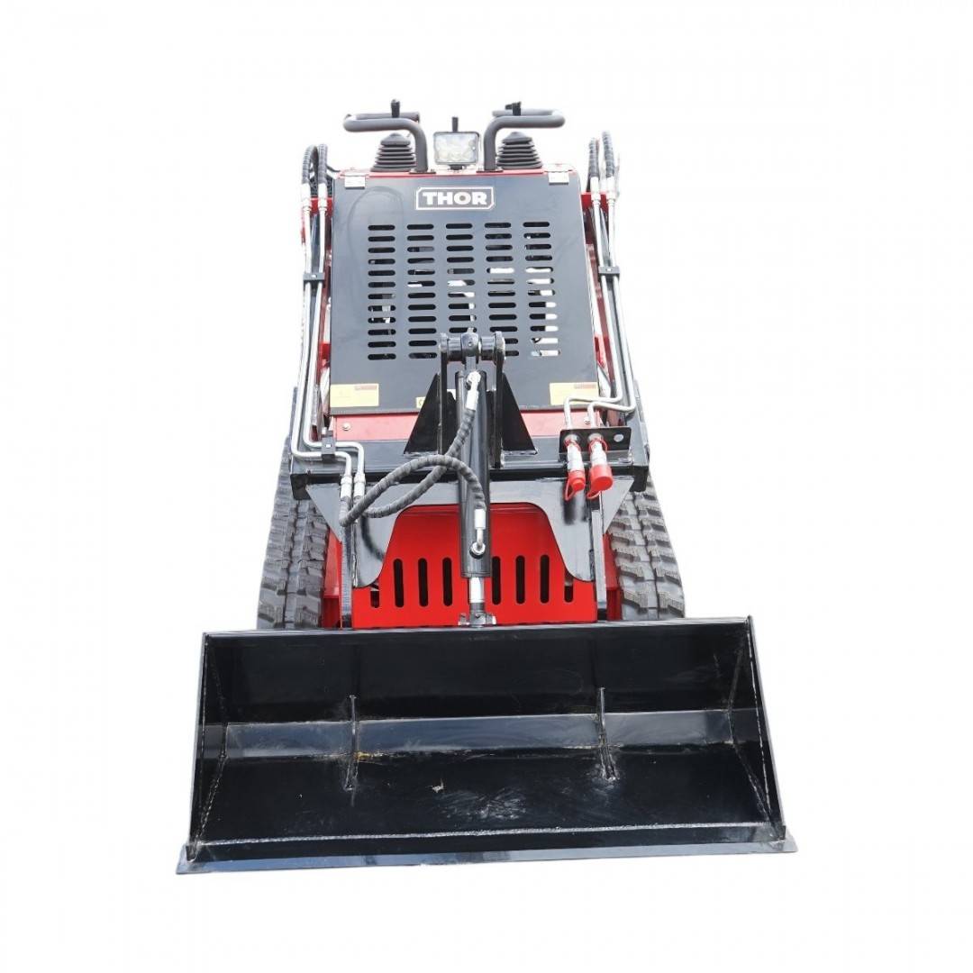 Mini incarcator frontal pe senile, motor benzina 15CP, 420cc, capacitate ridicare 300kg, volum cupa 0.15m3 THOR