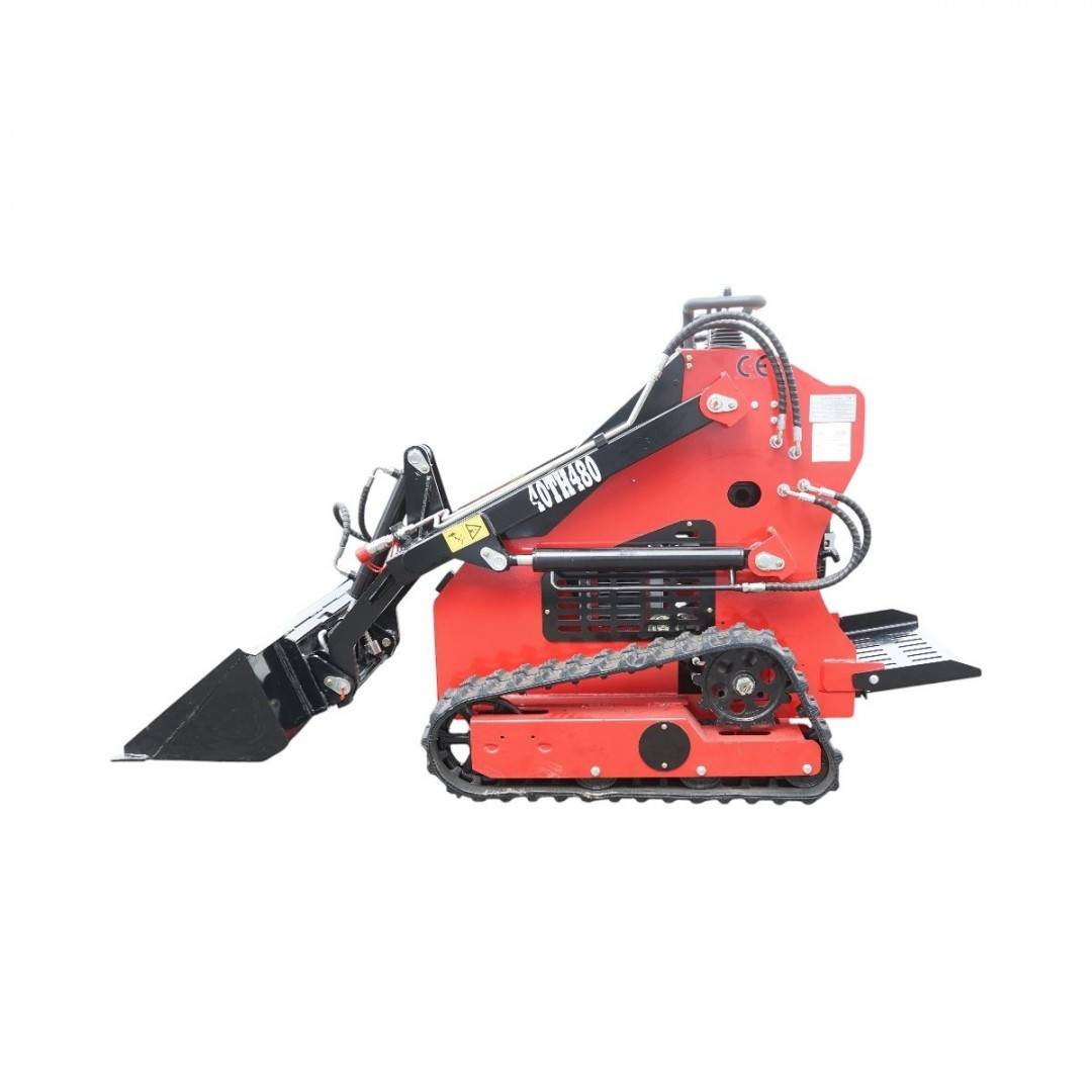 Mini incarcator frontal pe senile, motor benzina 15CP, 420cc, capacitate ridicare 300kg, volum cupa 0.15m3 THOR