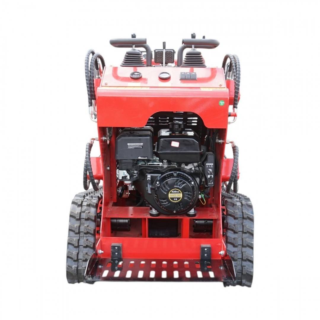 Mini incarcator frontal pe senile, motor benzina 15CP, 420cc, capacitate ridicare 300kg, volum cupa 0.15m3 THOR
