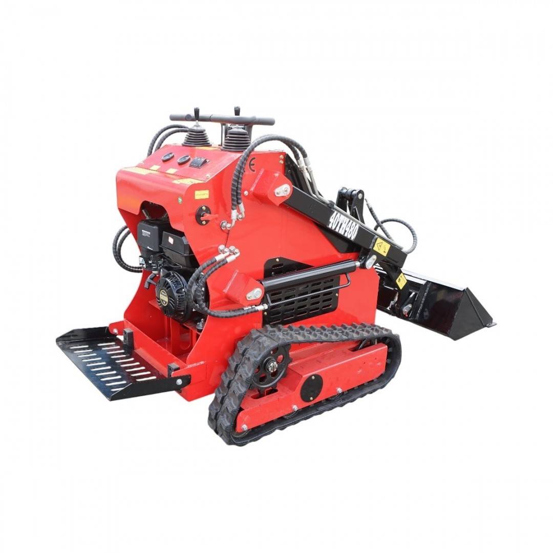Mini incarcator frontal pe senile, motor benzina 15CP, 420cc, capacitate ridicare 300kg, volum cupa 0.15m3 THOR