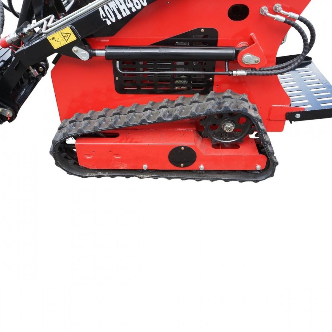 Mini incarcator frontal pe senile, motor benzina 15CP, 420cc, capacitate ridicare 300kg, volum cupa 0.15m3 THOR