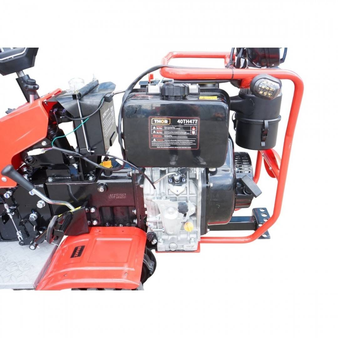 Mini tractor 4x4 diesel 17CP, 531cc, 3+1 viteze, 2 cutii de viteze, pornire electrica/manuala, latime lucru 1050mm cu freza, rarita, roti metalice,