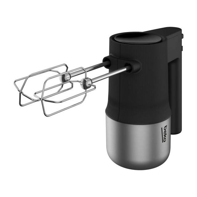 Mixer Beko HMM81504BX, 500W, 4 trepte de viteza, functie Turbo, negru/inox
