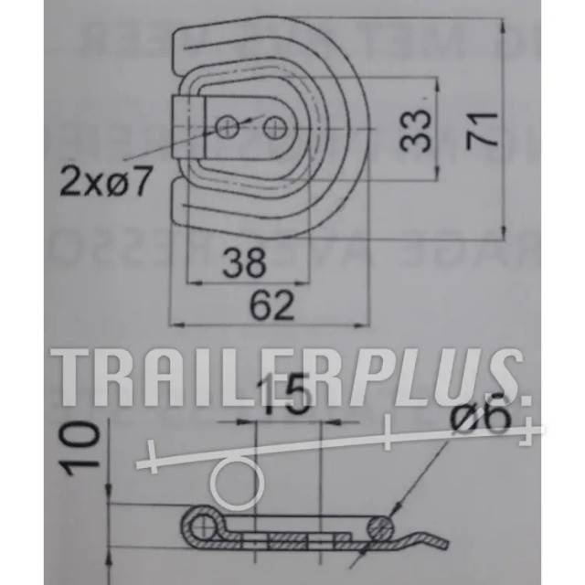 Model de potcoavă cu ochi de podea 250daN Novio