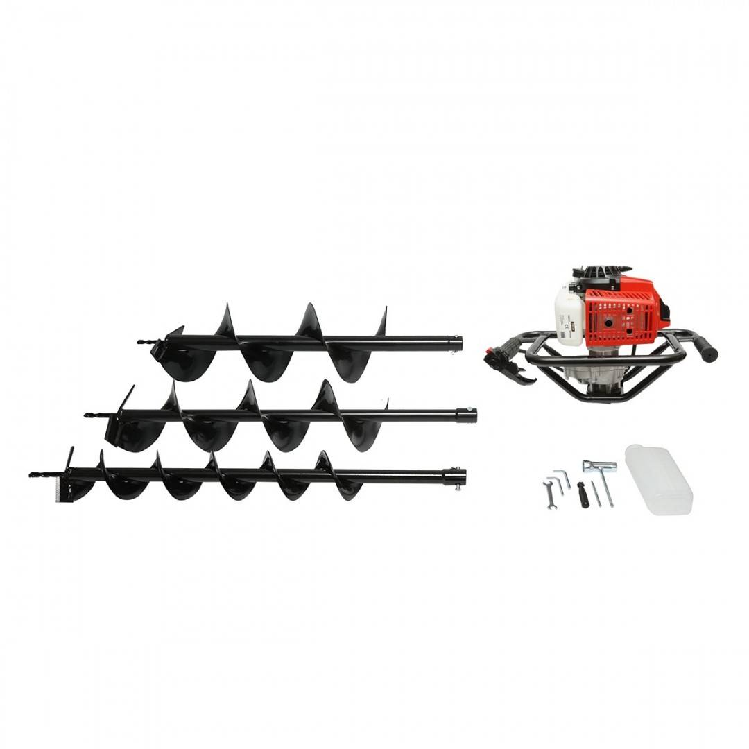 Motoburghiu foreza de pamant pe benzina 2.8CP, 2T 52cc, 3 burghie incluse 100mm, 150mm, 200mm THOR
