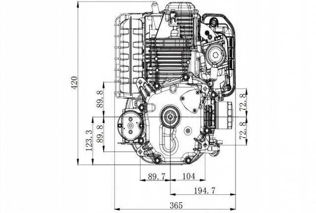 Motor ax vertical Zongshen XP380A (ax 25.4 Ø - 87mm) 11.5 CP (pentru tractorase)