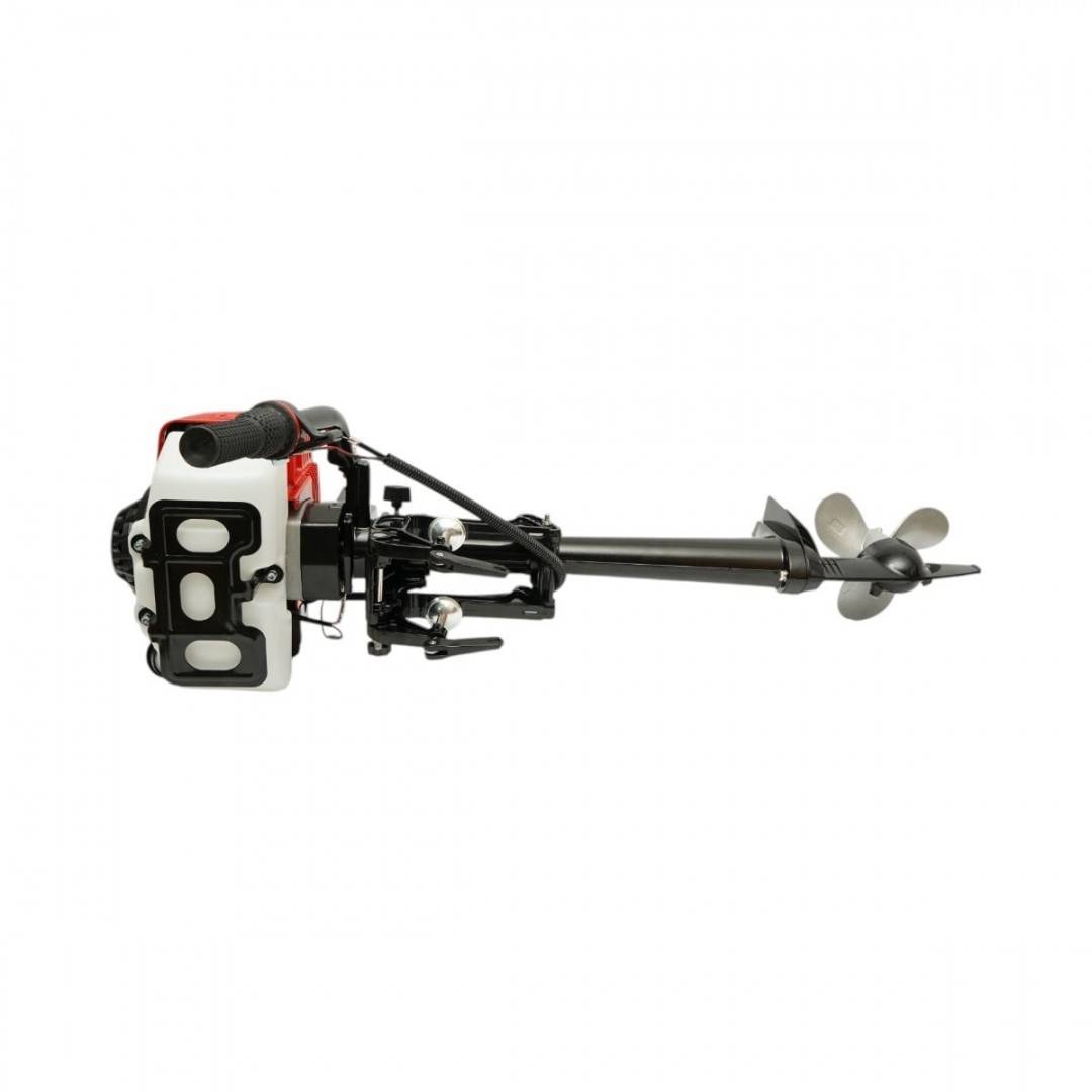 Motor barca pe benzina 1.65kW(2.2CP), 2 timpi, 63cc, turatie 6500rpm, racire cu aer, pornire manuala, elice 3 pale, capacitate rezervor 1.4L THOR