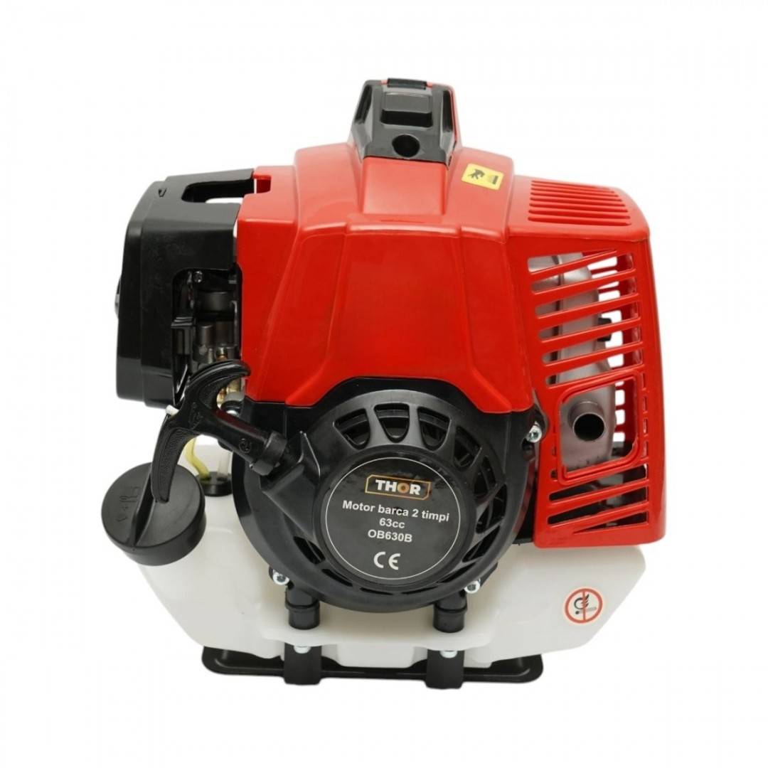 Motor barca pe benzina 1.65kW(2.2CP), 2 timpi, 63cc, turatie 6500rpm, racire cu aer, pornire manuala, elice 3 pale, capacitate rezervor 1.4L THOR