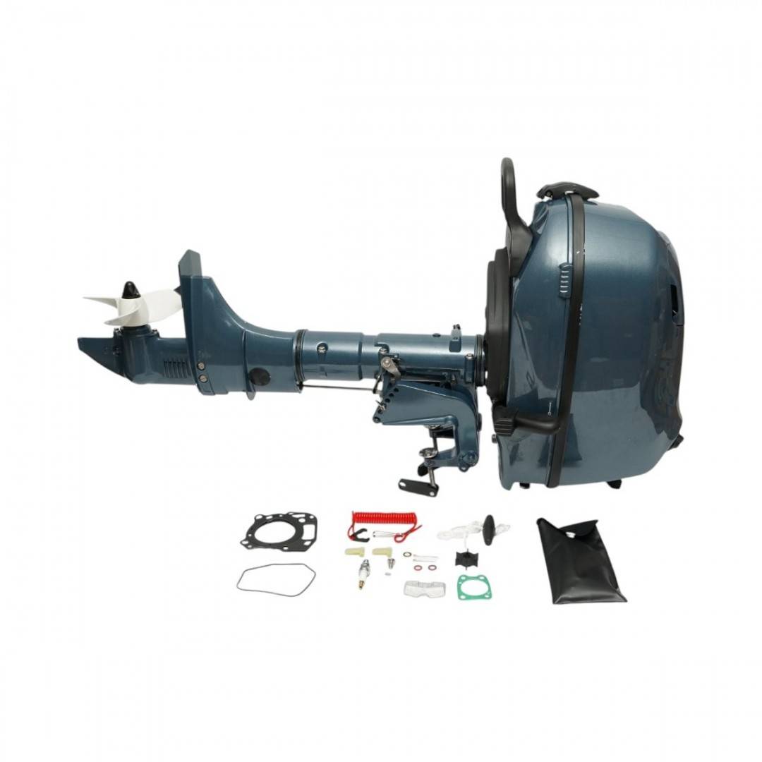 Motor barca pe benzina 4.41kW(6CP), 4 timpi, 112cc, turatie 5500rpm, racire cu apa, pornire manuala, elice 3 pale, capacitate rezervor 1.3L THOR