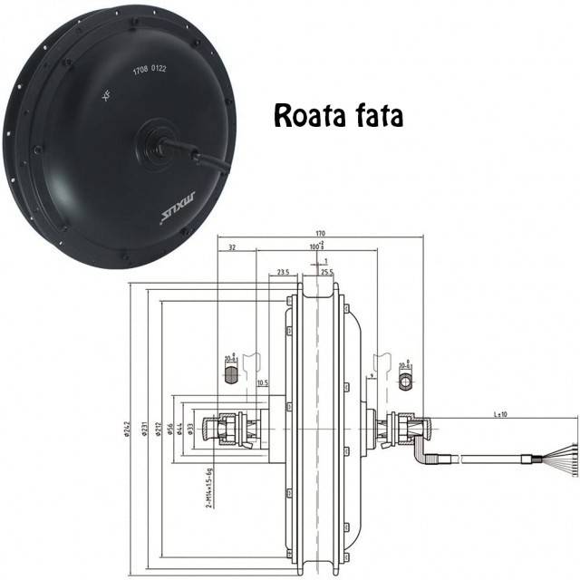 Motor bicicleta electrica 36v 500w Mxus XF39 (Roata fata)