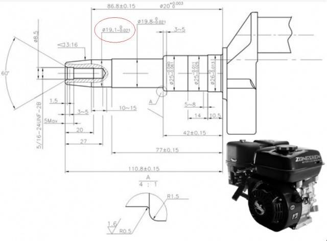 Motor motosapa Zongshen GB200 6.5 CP (AX CONIC)