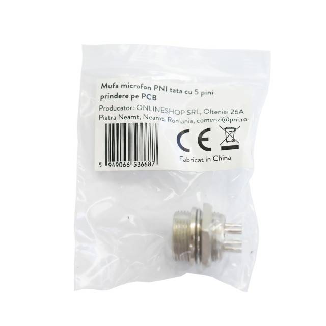 Mufa microfon PNI tata cu 5 pini prindere pe PCB