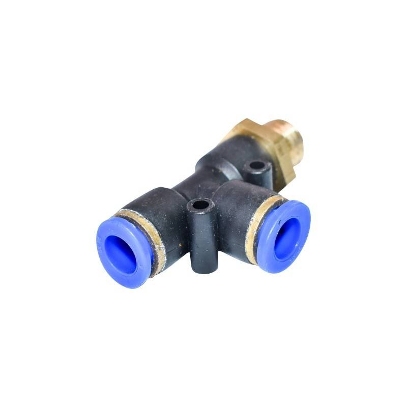 Mufa rapida T plastic amp surub metalic fi 8x8 cu M12