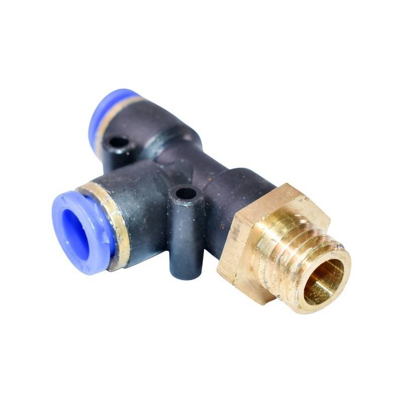 Mufa rapida T plastic amp surub metalic fi 8x8 cu M12