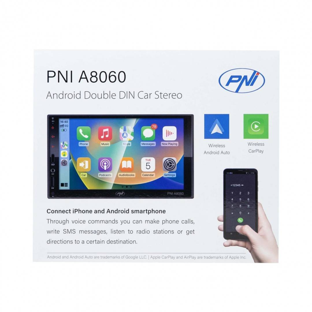 Multimedia player auto PNI A8060 cu Android 13, 4GB DDR3/ROM 64GB, ecran 7 inch, CarPlay, Android Auto, Bluetooth, Wi-Fi, Radio FM