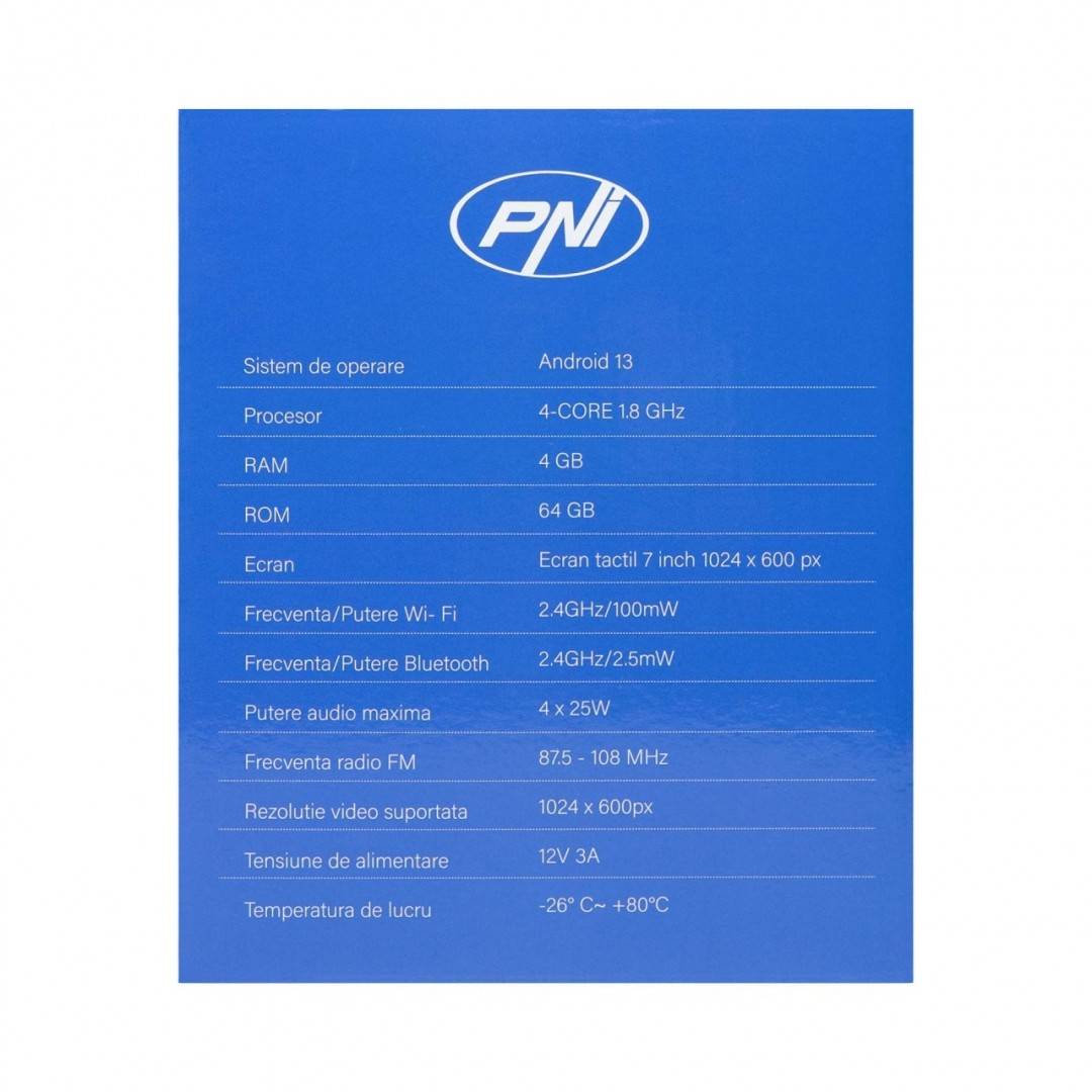 Multimedia player auto PNI A8060 cu Android 13, 4GB DDR3/ROM 64GB, ecran 7 inch, CarPlay, Android Auto, Bluetooth, Wi-Fi, Radio FM