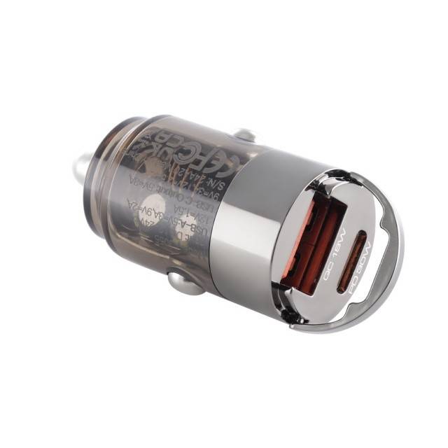 Încărcător WAYME 12/24V, USB 18W + USB-C PD 30W, nano cu inel