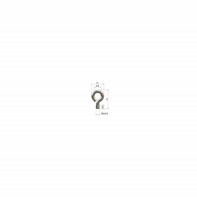 Ochi de nichel pentru capac de sina perdea 25 buc - M3x3,5