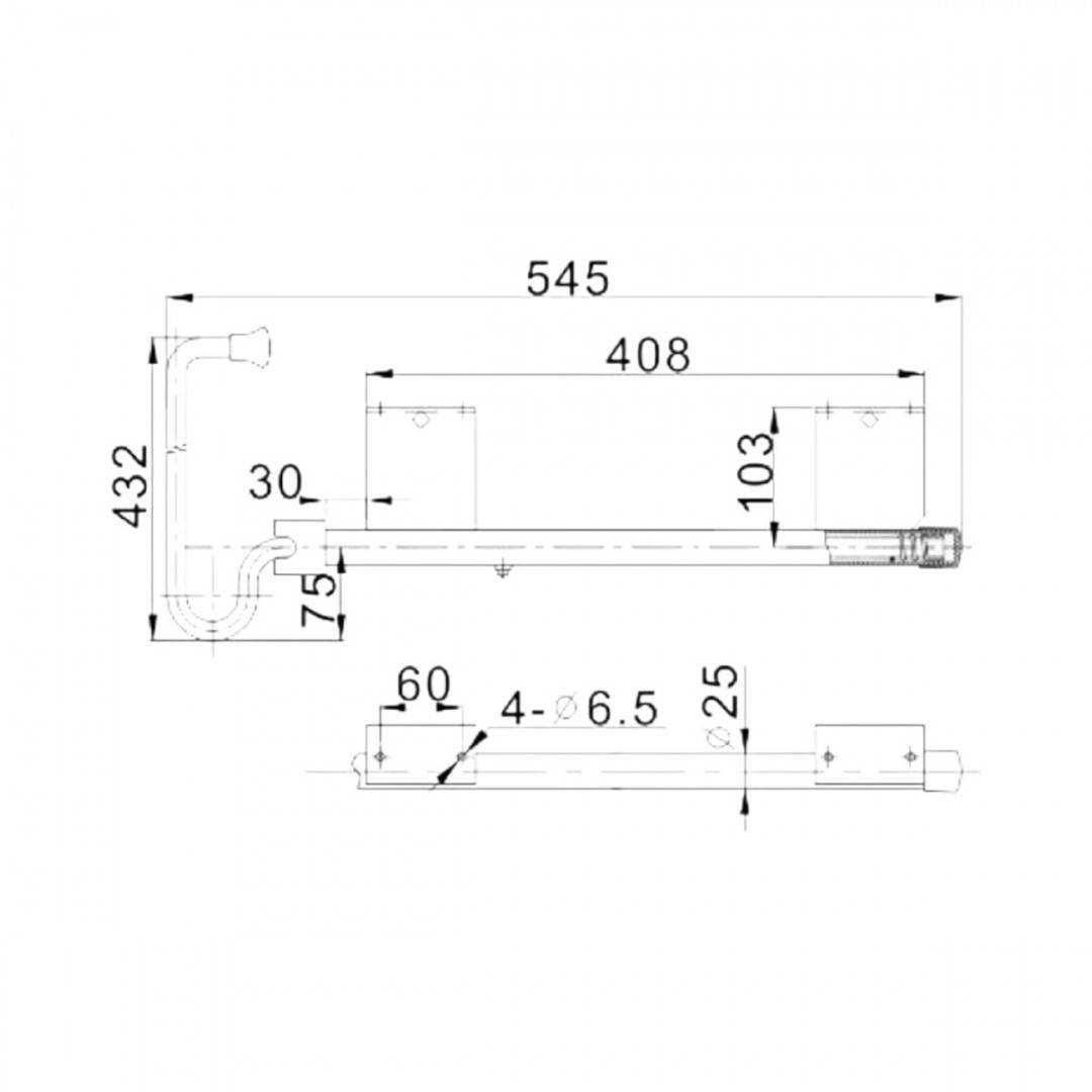 Opritor usa remorca camion cu suport tip francez din otel zincat 545mm