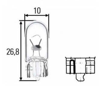 Pachet 10 buc becuri 12V 5W T10