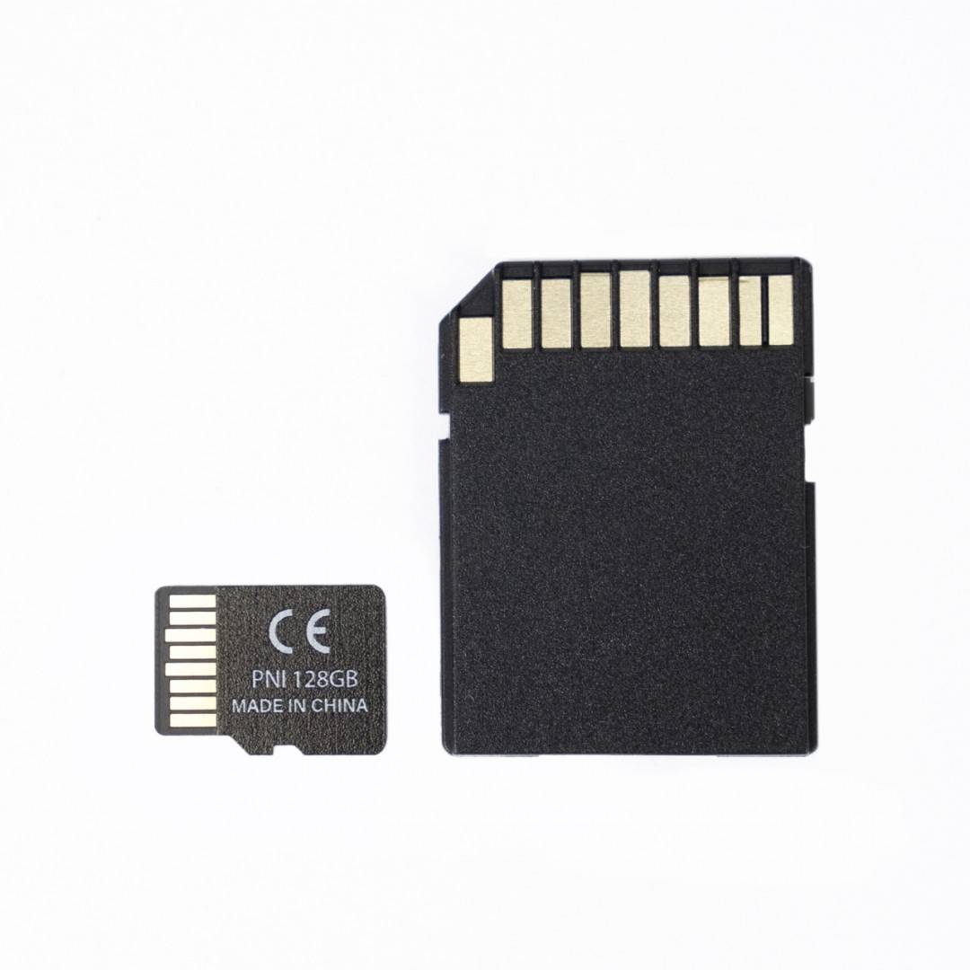 Pachet 2 bucati Card de memorie MicroSD PNI 128GB Clasa 10, 80 Mb/s, V30 cu adaptoare SD incluse