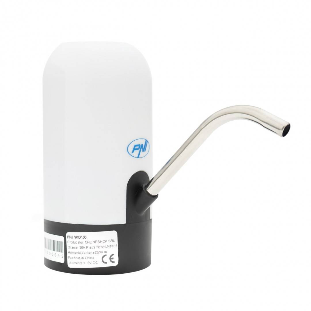 Pachet 2 bucati pompa electrica pentru bidon de apa PNI WD100 incarcare prin USB-C, acumulator 800 mAh, putere 4W