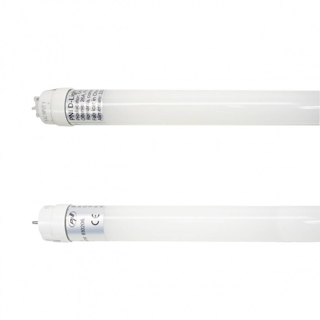 Pachet 30 bucati tub LED PNI D-Light T8 18W din sticla, lungime 120cm, 1850lm