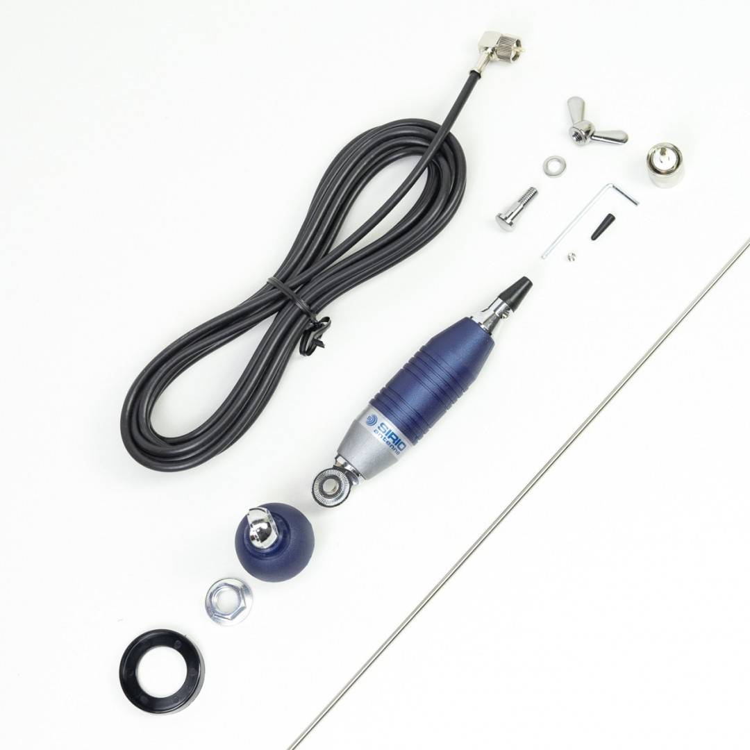 Pachet Antena CB Sirio SUPER 9 cu fluture, lungime 155 cm si Sticky Pad Drapel inclus