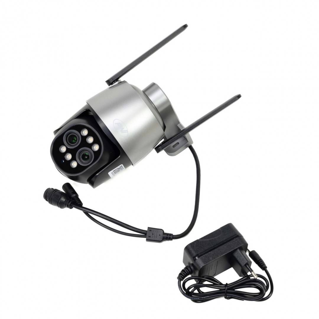 Pachet Camera supraveghere video PNI House IP574 cu Wi-Fi, PTZ, dual lens cu sticky Pad Drapel inclus