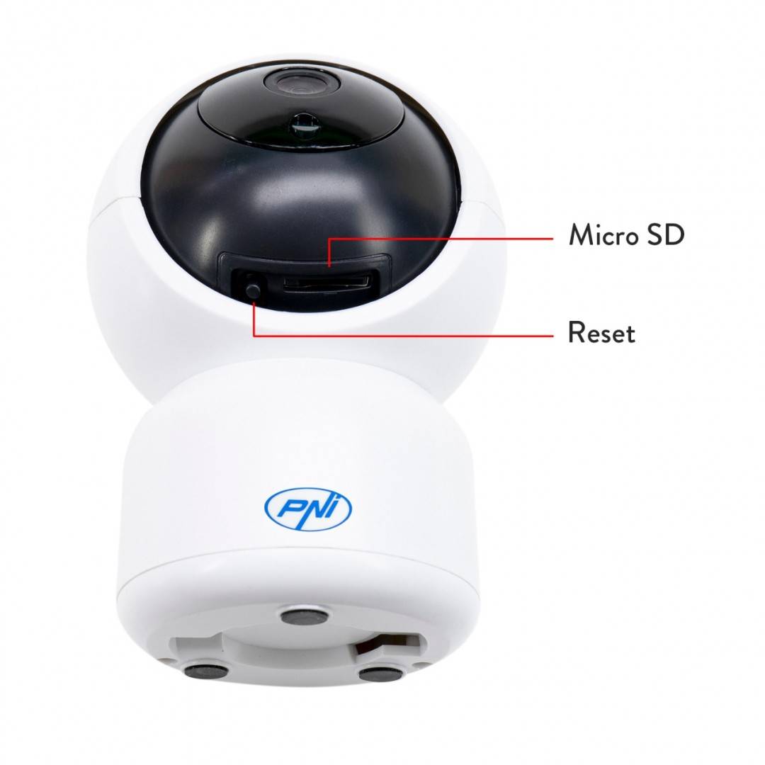 Pachet Camera supraveghere video PNI IP390T 1080P cu PTZ WiFi H264+Card de memorie MicroSD PNI 128GB cu adaptor SD