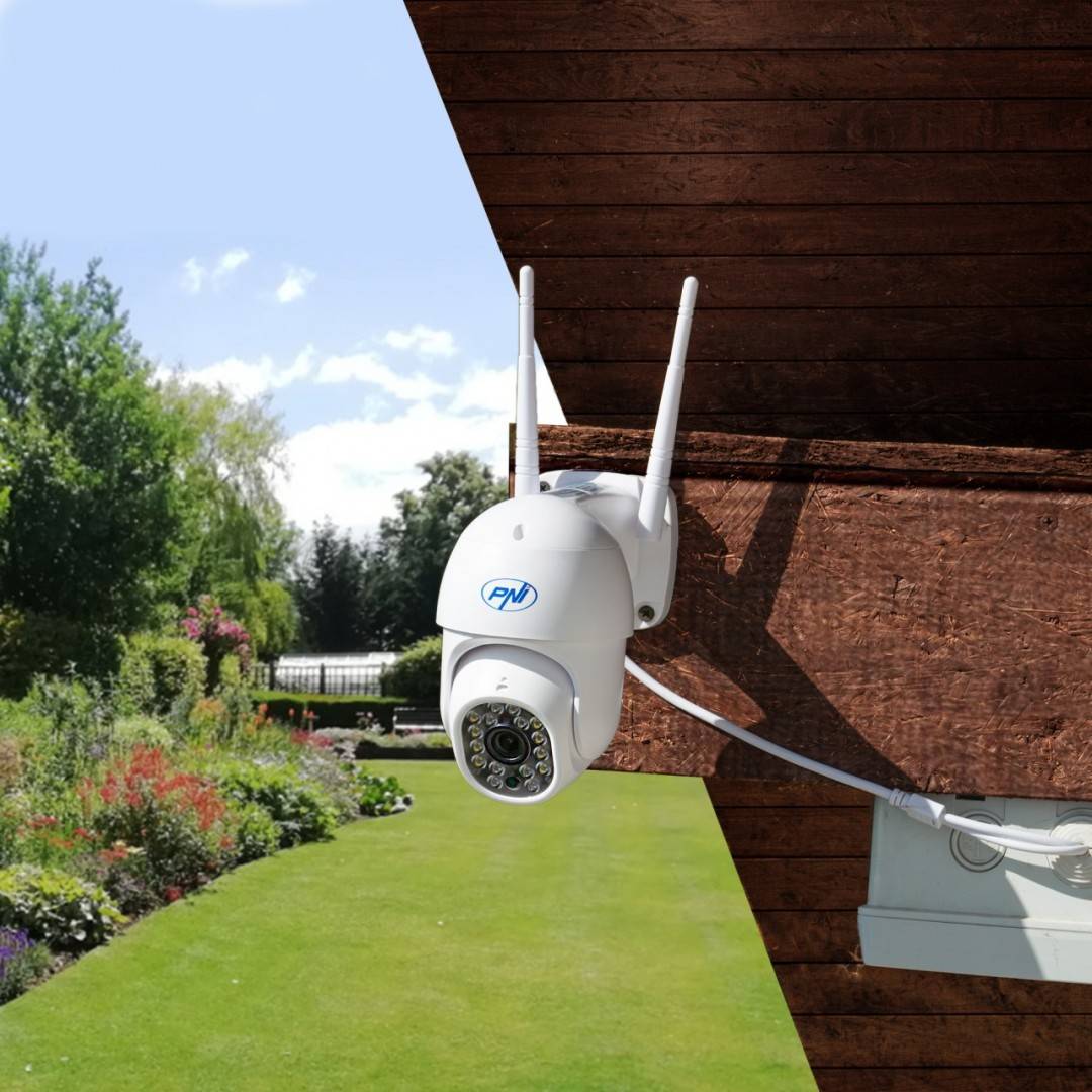 Pachet camera supraveghere video wireless PNI IP440 si panou solar fotovoltaic PNI PSF6020A