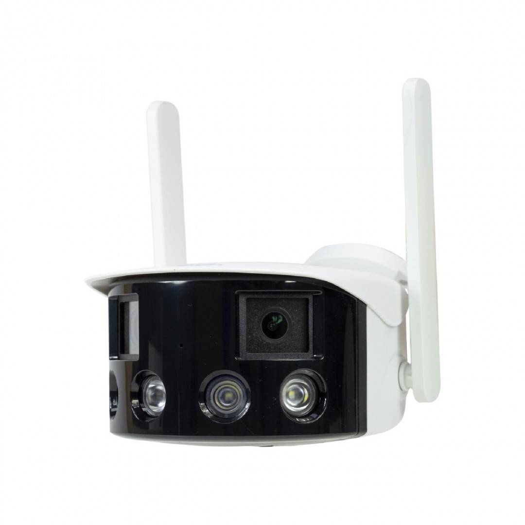 Pachet Camera supraveghere video wireless PNI IP590 Dual lens, 2 x 2MP, 180 grade cu panou solar fotovoltaic, putere 60W cu acumulator 20A, iesire 12V