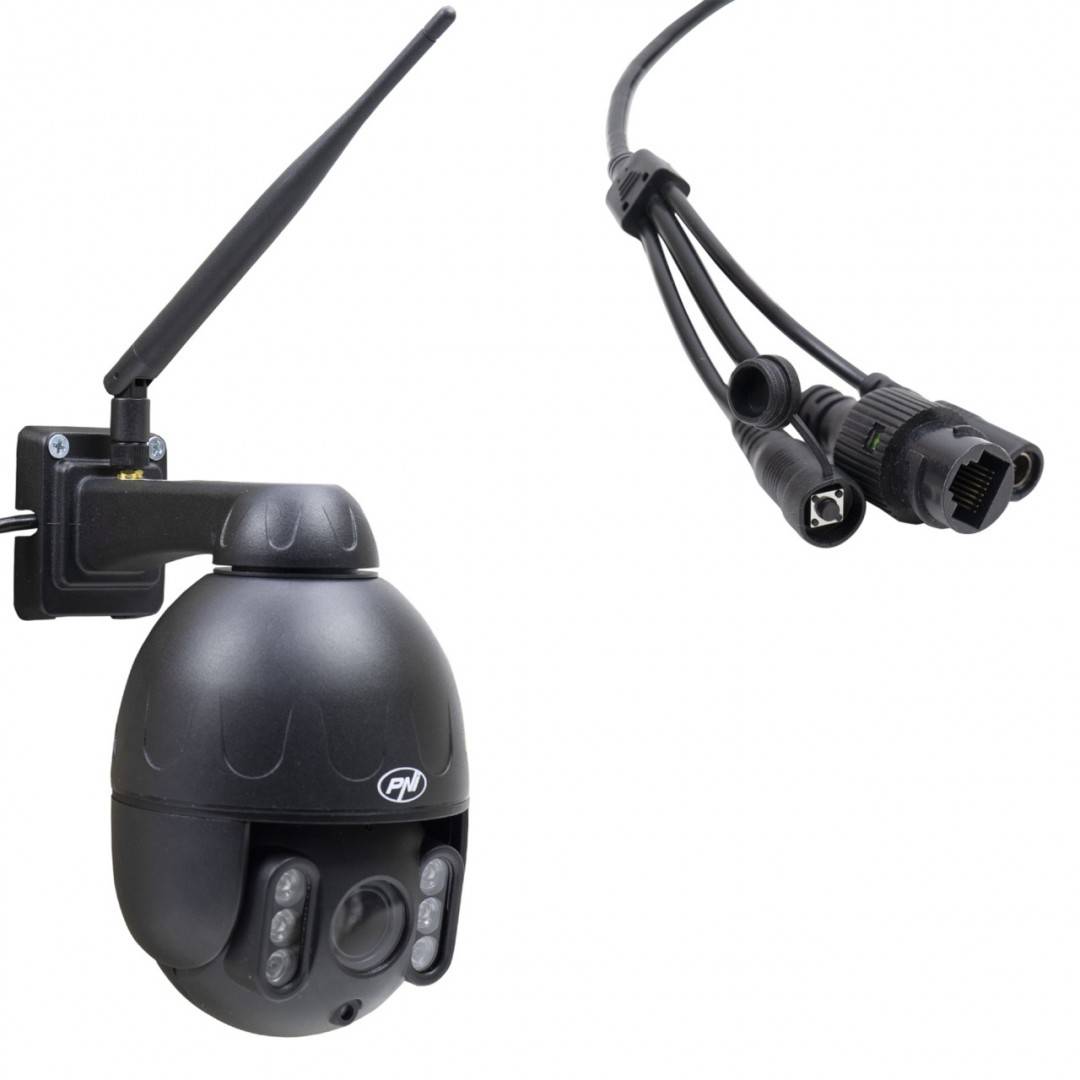 Pachet camera supraveghere video wireless PNI IP655B si panou solar fotovoltaic PNI PSF6020A