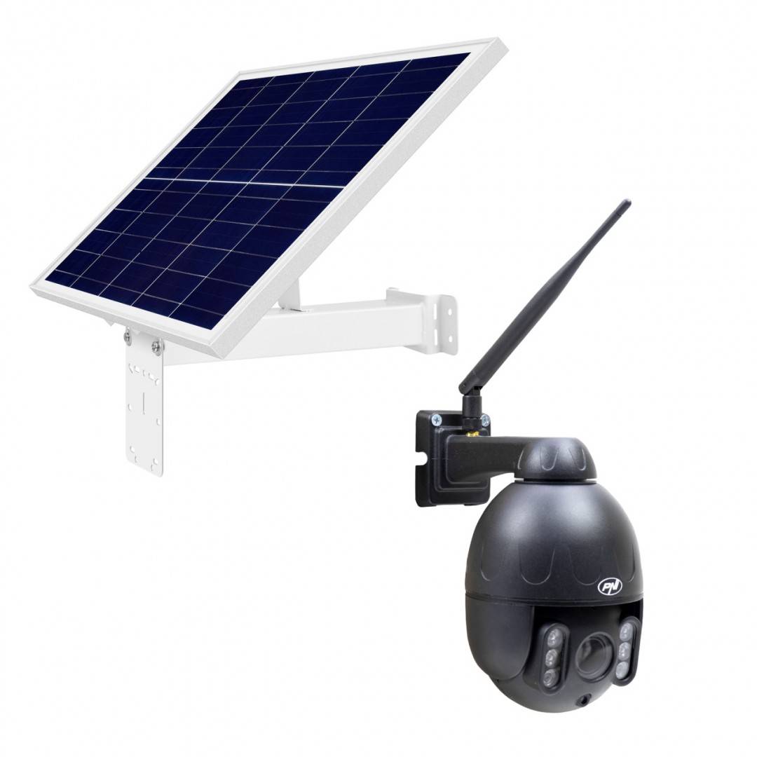 Pachet camera supraveghere video wireless PNI IP655B si panou solar fotovoltaic PNI PSF6020A