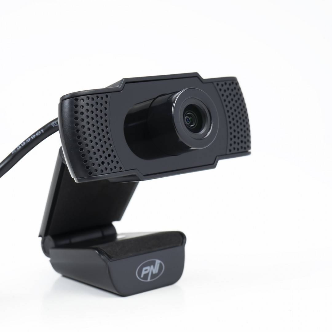 Pachet Camera Web PNI CW1850 Full HD 1080P 2MP, USB, clip-on si sticky Pad Drapel inclus