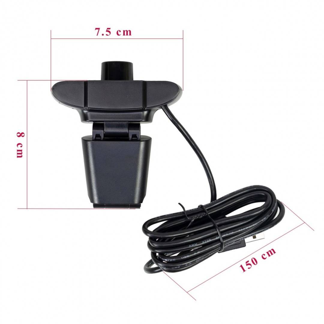 Pachet Camera Web PNI CW1850 Full HD 1080P 2MP, USB, clip-on si sticky Pad Drapel inclus