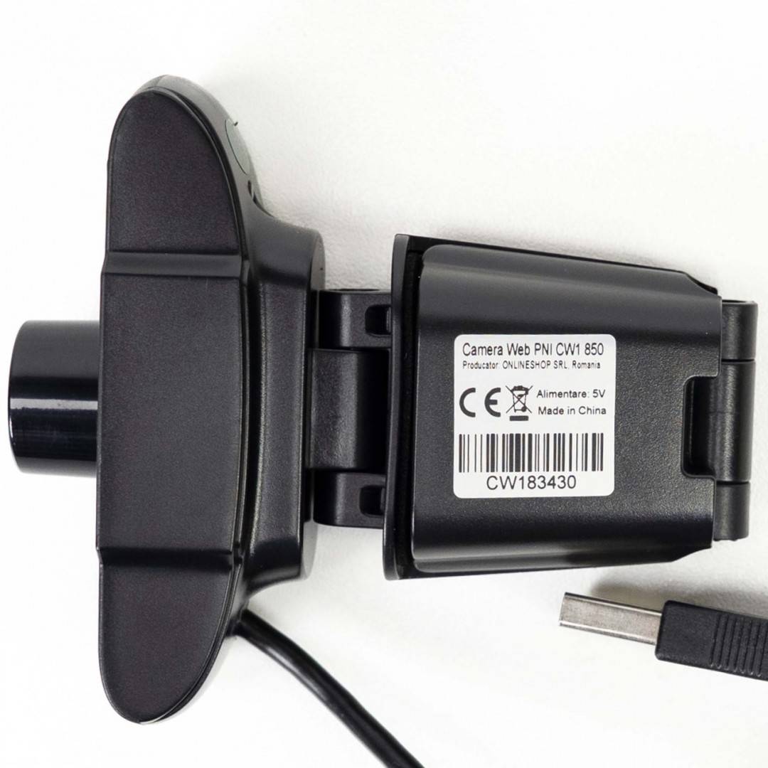 Pachet Camera Web PNI CW1850 Full HD 1080P 2MP, USB, clip-on si sticky Pad Drapel inclus