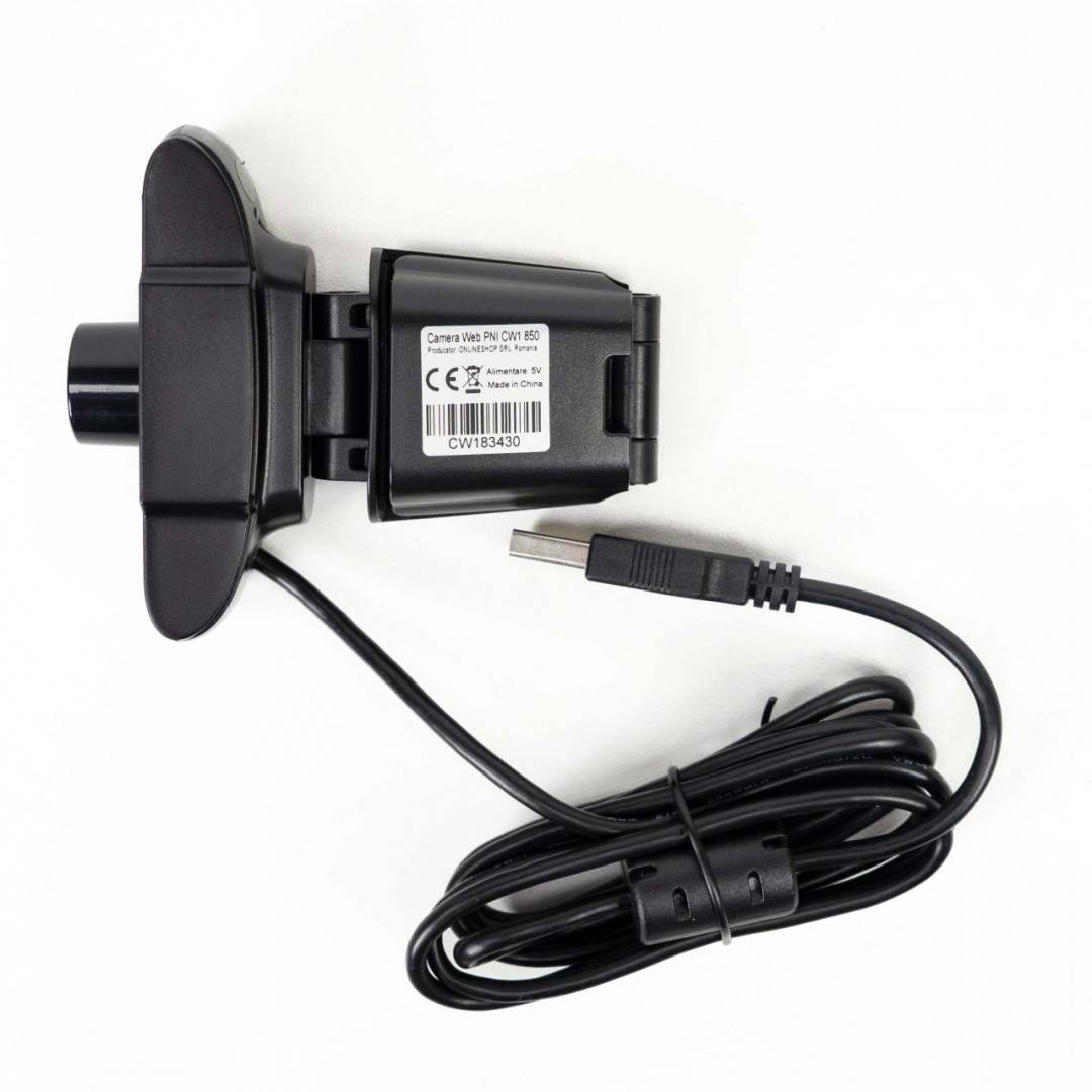 Pachet Camera Web PNI CW1850 Full HD 1080P 2MP, USB, clip-on si sticky Pad Drapel inclus