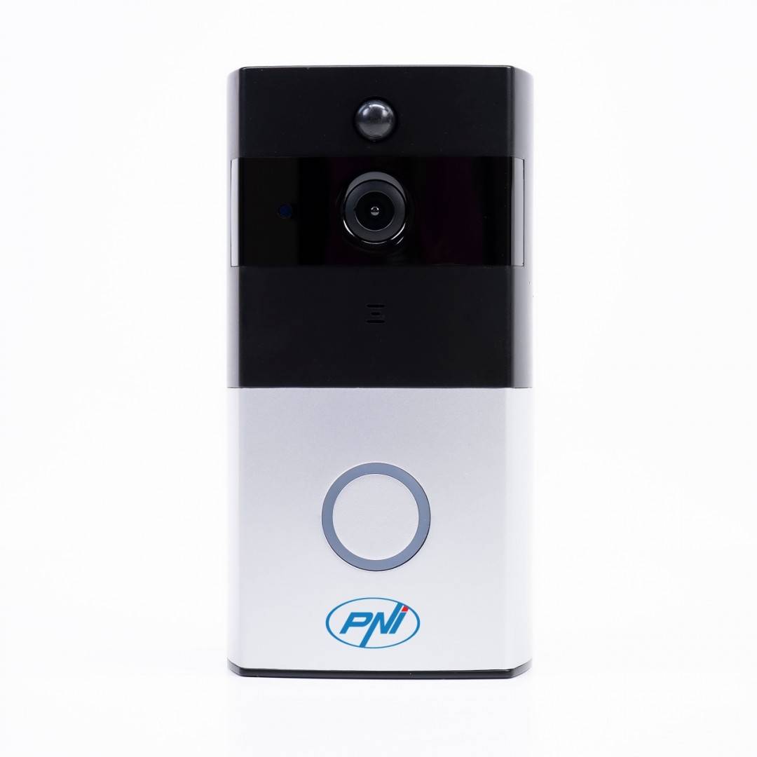 Pachet Interfon video inteligent PNI SafeHome PT710B WiFi HD, P2P si cablu USB 2.0 la Micro USB 1m
