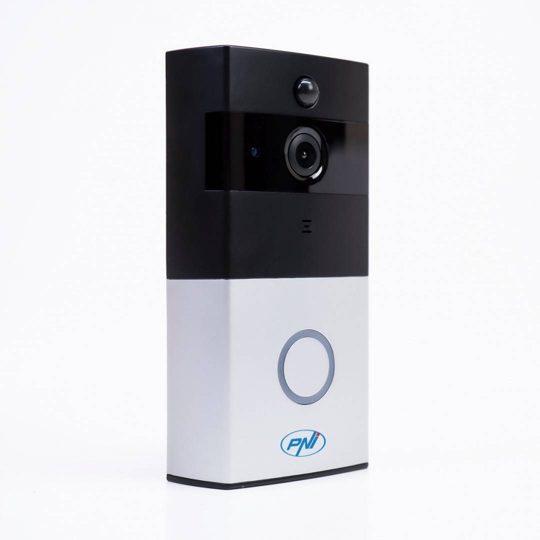 Pachet Interfon video inteligent PNI SafeHome PT710B WiFi HD, P2P si Sticky Pad Drapel